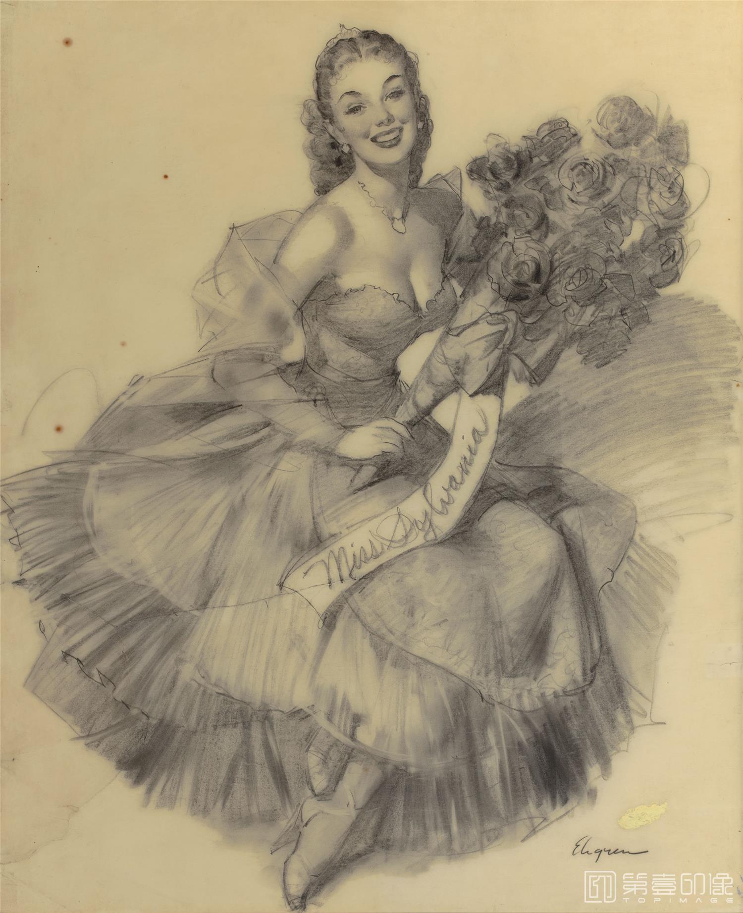 素描-吉尔·艾尔夫格雷恩 Gil Elvgren 作品集-106